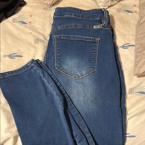 KanCan Blue Skinny Jeans with Distressed Details